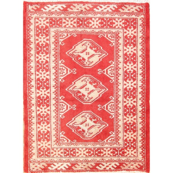 Bokhara Handmade Wool Turkoman Persian Traditional Vintage Area Rug - 2'10" x 2'2"