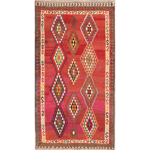 Kilim Qashqai Shiraz Hand Woven Vintage Persian Traditional Area