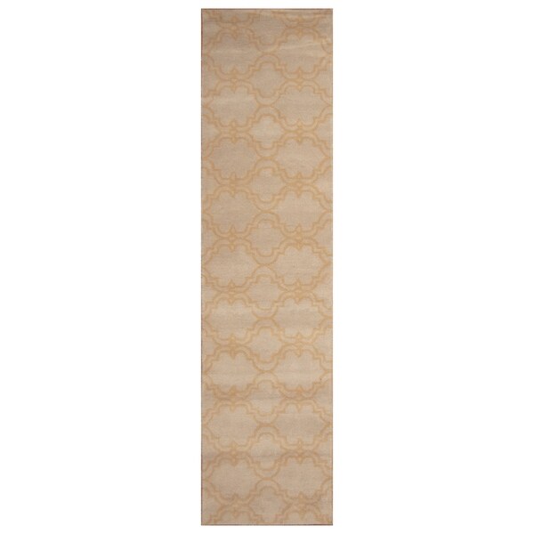 Handmade Trellis Wool Rug (India) - 2'6 x 9'10