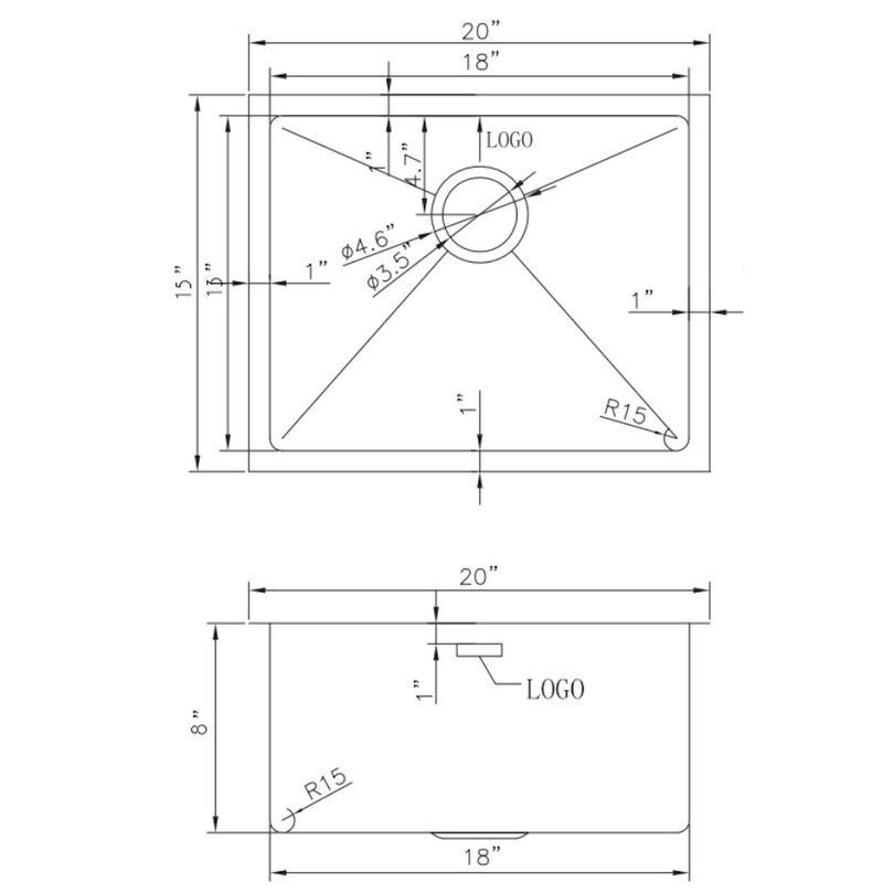 20 In W CSA Approved Chrome Kitchen Sink With Stainless Steel Finish   20 In. W CSA Approved Chrome Kitchen Sink With Stainless Steel Finish And 16 Gauge 4805cbe3 00eb 462d 9777 6a9b7e4dacb2 