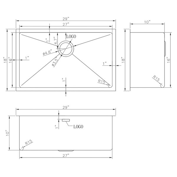 29 In W CSA Approved Chrome Kitchen Sink With Stainless Steel Finish   29 In. W CSA Approved Chrome Kitchen Sink With Stainless Steel Finish And 18 Gauge Df71748e A090 4f11 9663 5195f85e847f 600 