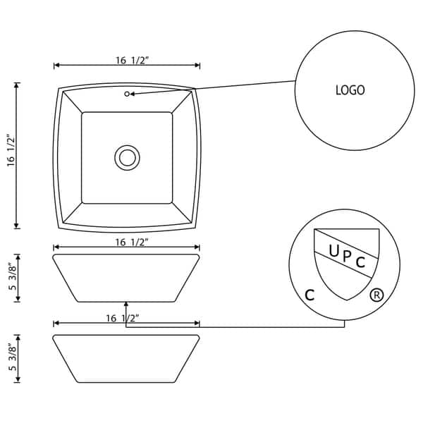 16 5 In W Above Counter White Vessel For Wall Mount Center Drilling Overstock 25607305
