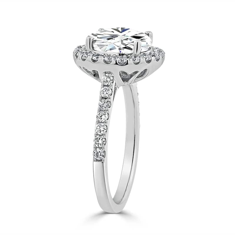 Auriya 14k Gold 2ct TW Moissanite Halo Diamond Engagement Ring 5/8ctw