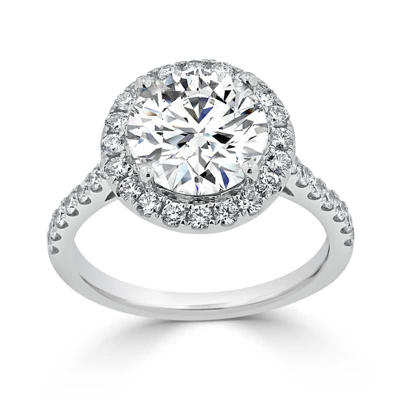 Auriya 14k Gold 2ct TW Moissanite Halo Diamond Engagement Ring 5/8ctw