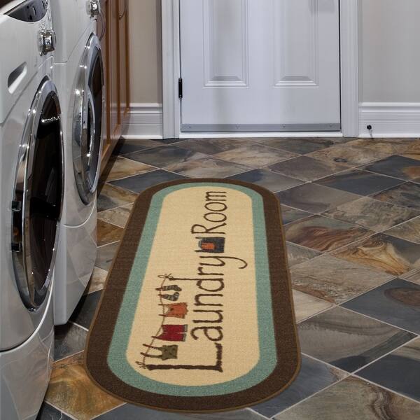 Shop Ottomanson Washtown Non Slip Low Pile Laundry Mat Runner Rug