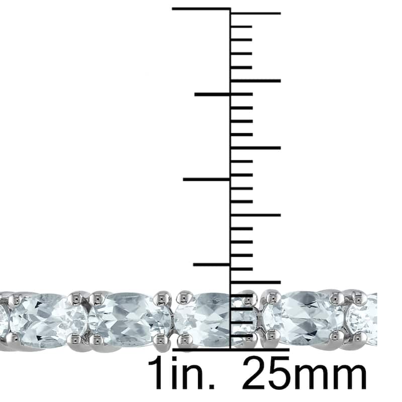 Miadora Sterling Silver 6-1/3ct TGW Aquamarine Semi-Eternity Bangle