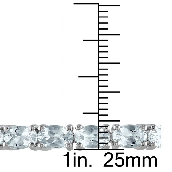 Miadora Sterling Silver 6-1/3ct TGW Aquamarine Semi-Eternity Bangle