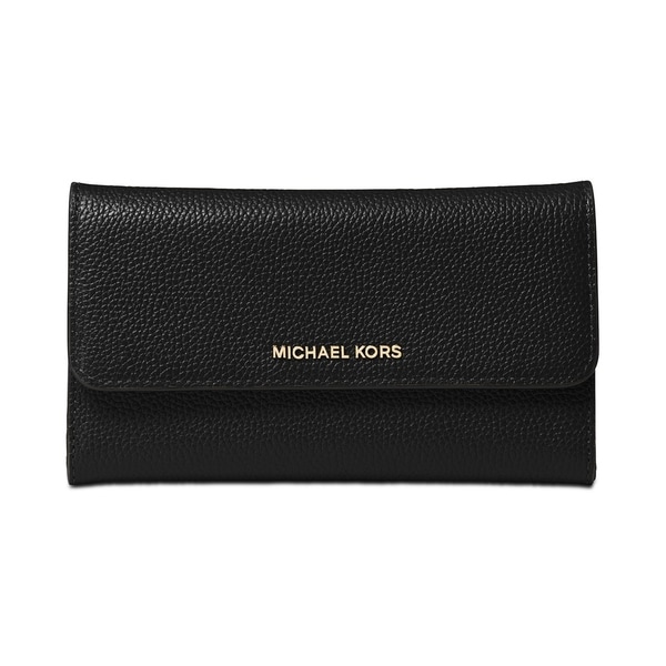 michael kors black pebbled leather wallet