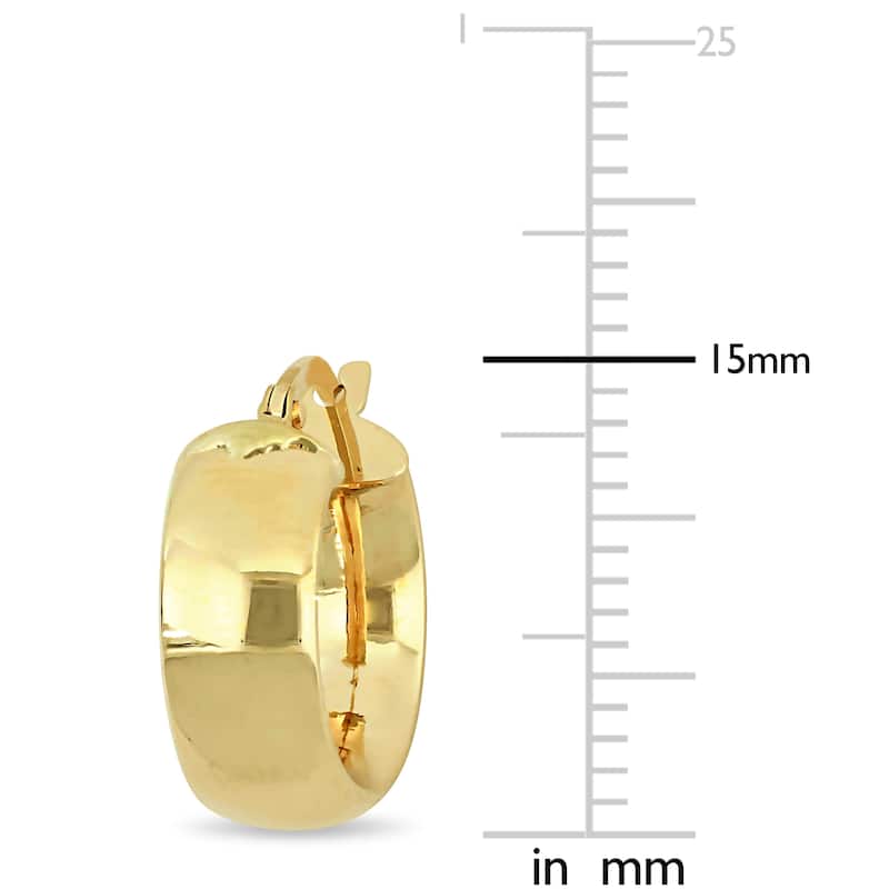 Miadora 10k Yellow Gold Huggie Hoop Earrings