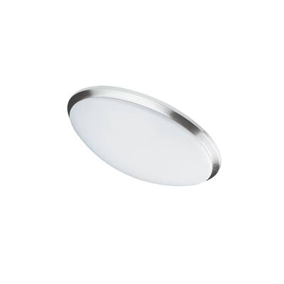 LED Ceiling Flush 14W 280mm (11"),Satin Chrome - White