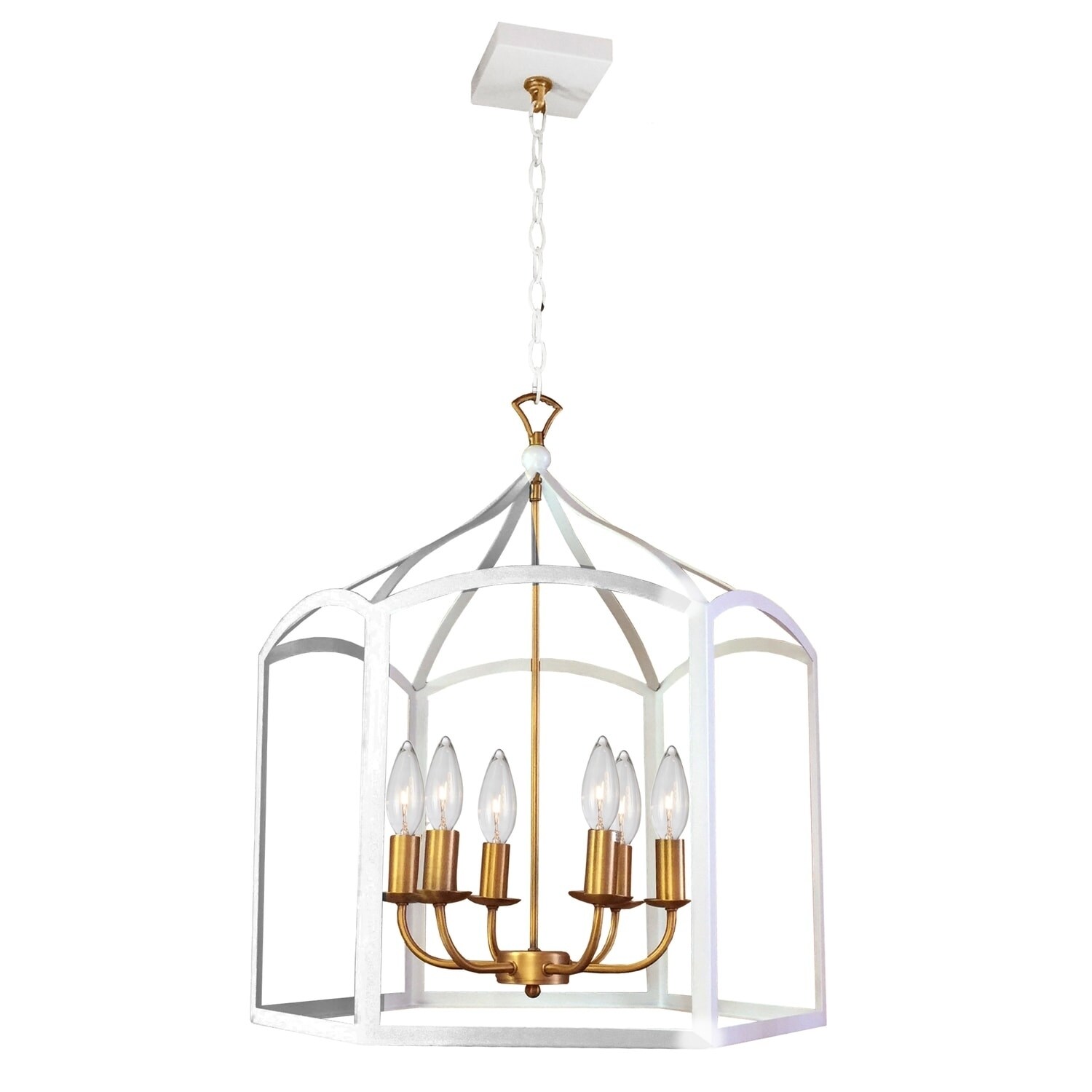 6LT Chandelier, White Finish - Chandeliers For Bedrooms by Overstock.com