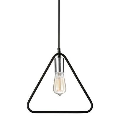 1LT Pendant, Matte Black & Polished Chrome Finish - Matte Black