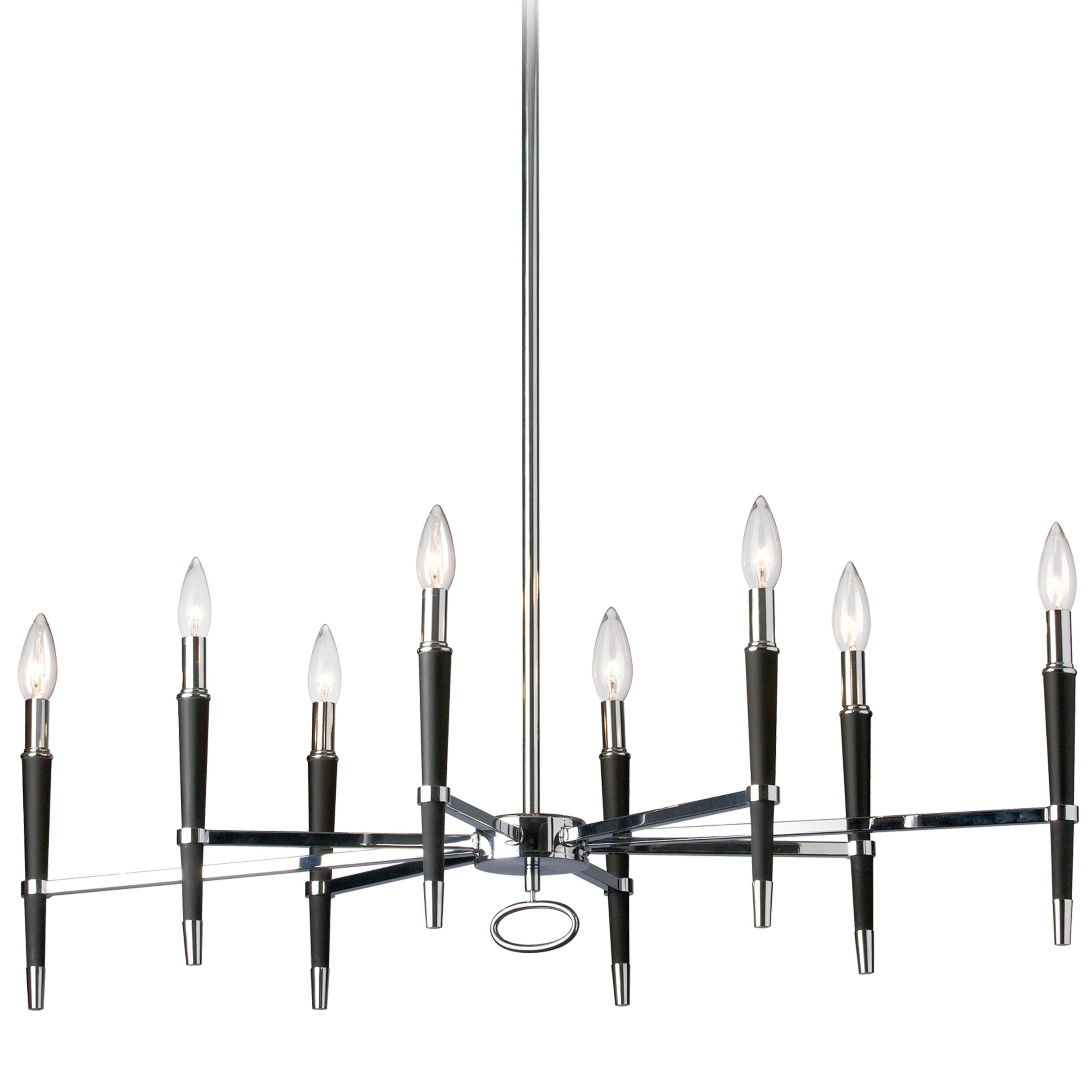 8LT Inncandescent Horizontal Chandelier, PC Finish - Polished chrome (Less than 60 Watts) - Chandeliers For Bedrooms by Overstock.com