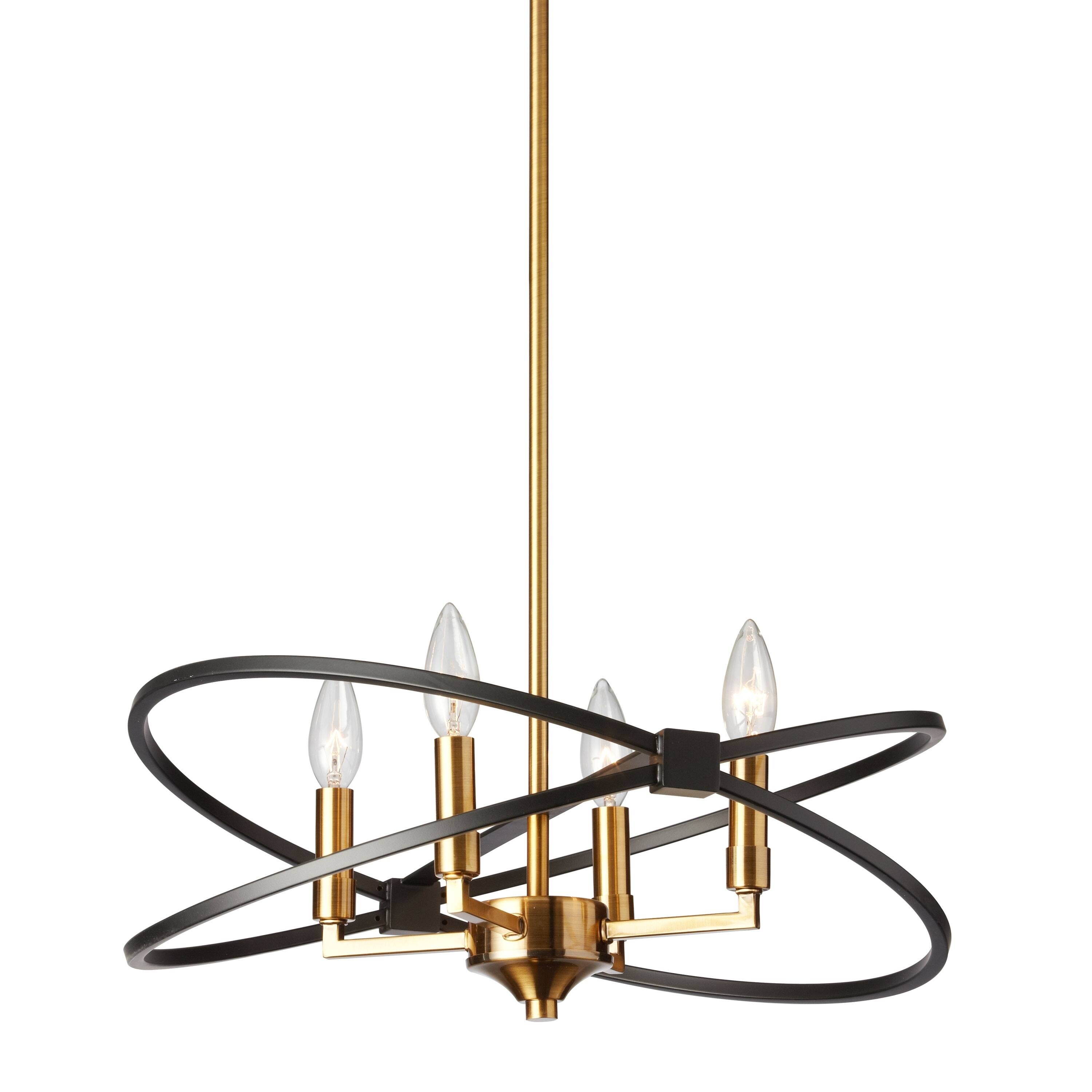 4LT Incandescent Chandelier, VB & MB Finish - vintage bronze/matte black (Less than 60 Watts) - Chandeliers For Bedrooms by Overstock.com