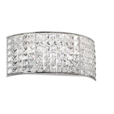 2-light Polished Chrome/ Crystal Vanity Fixture