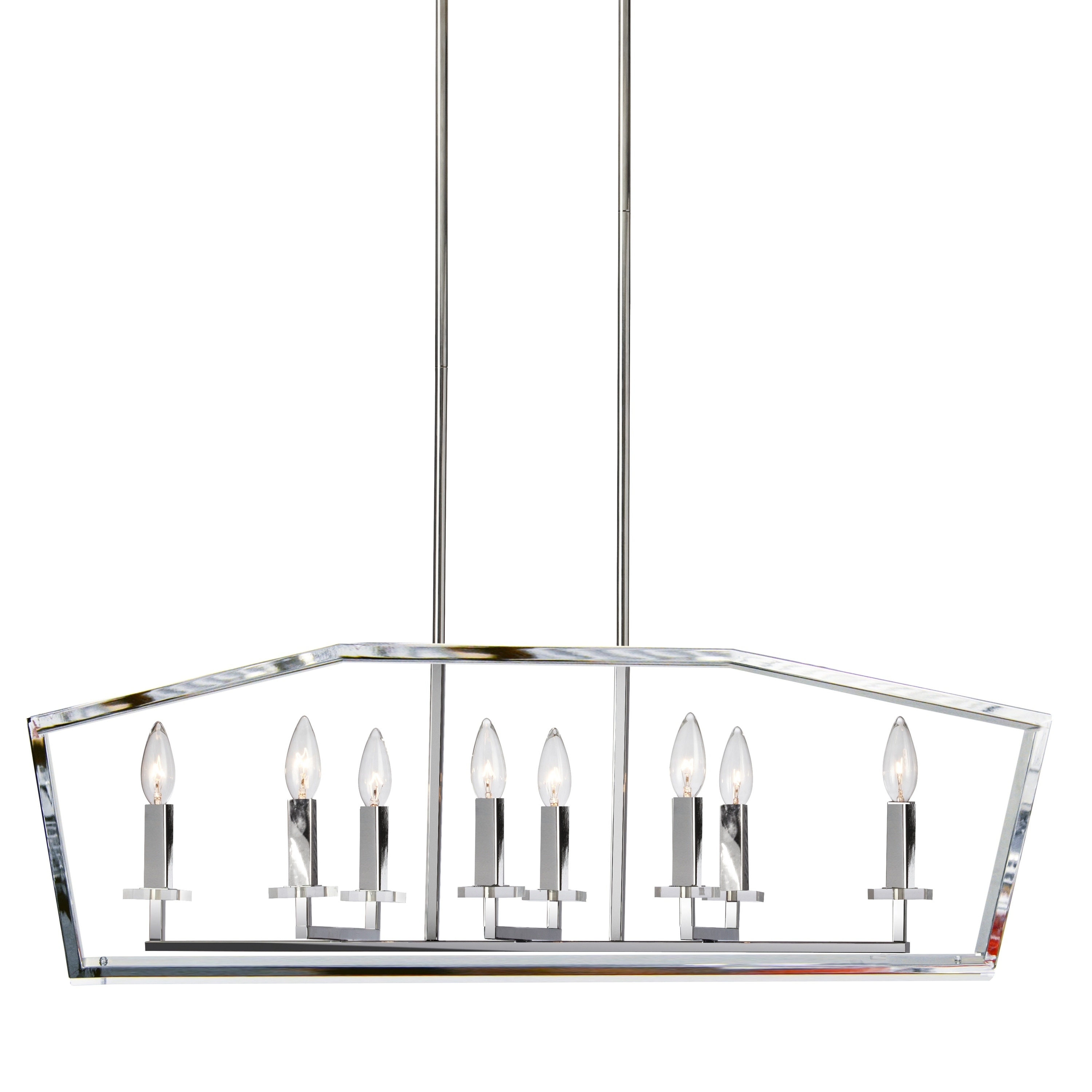 8LT Horizontal Chandelier, Polished Chrome - Polished chrome (60 to 100 Watts) - Chandeliers For Bedrooms by Overstock.com