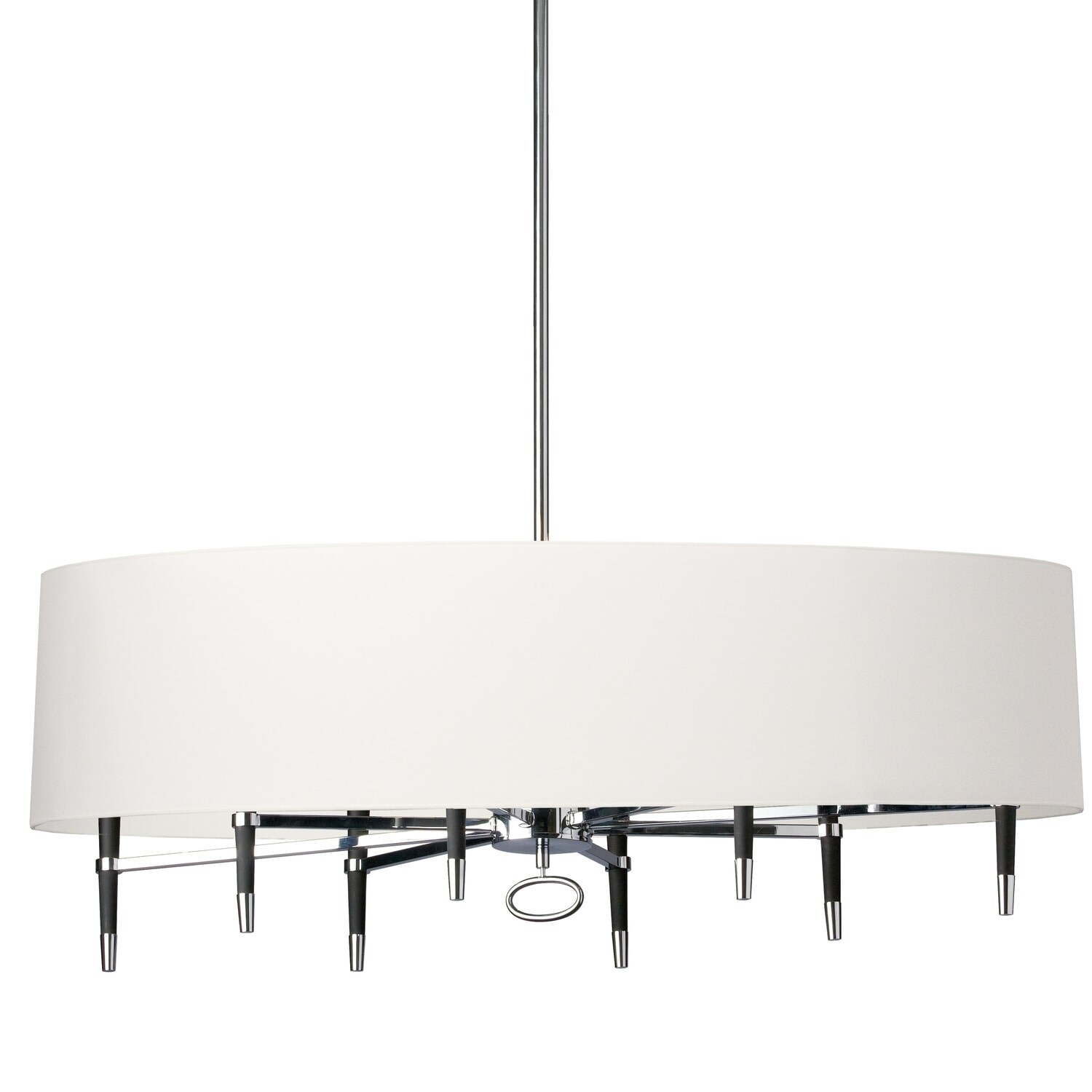 8LT Incandescent Horizontal Chand, VB, Wht Shade - Chandeliers For Bedrooms by Overstock.com