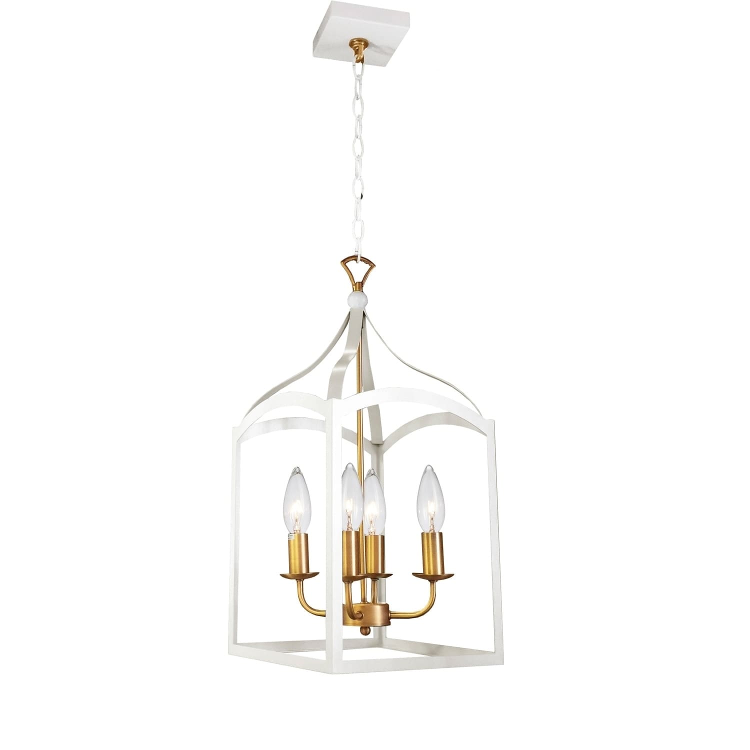 4LT Chandelier, White Finish - Chandeliers For Bedrooms by Overstock.com