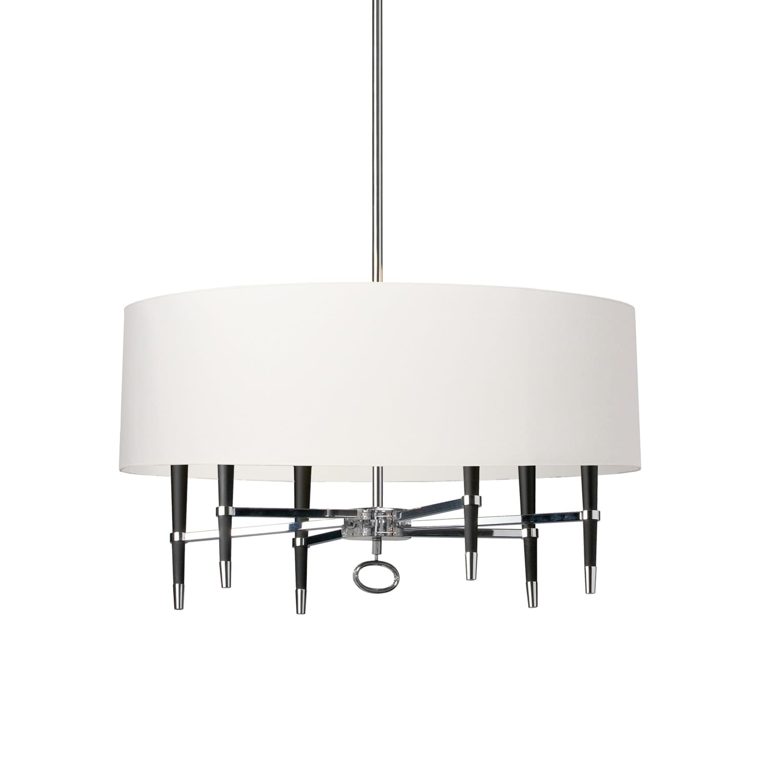 6LT Incandescent Chandelier, PC w/ Wht Shade - Chandeliers For Bedrooms by Overstock.com