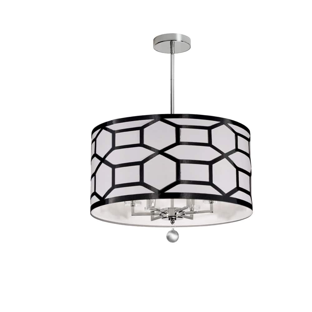 6LT Chandelier, Black & White (60 to 100 Watts) - Chandeliers For Bedrooms by Overstock.com
