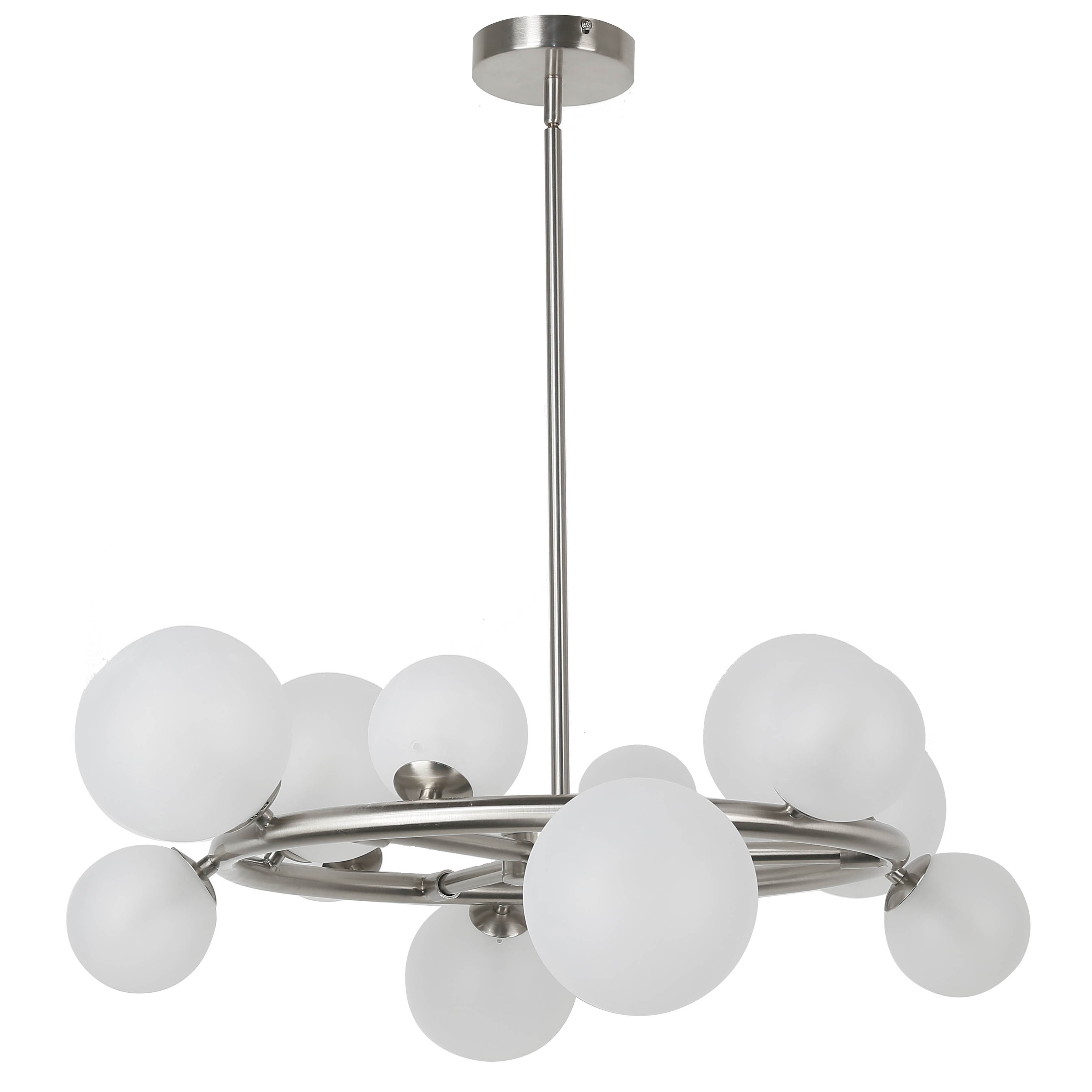12LT Halogen Round Chandelier, PC Finish - Polished chrome (Less than 60 Watts) - Chandeliers For Bedrooms by Overstock.com