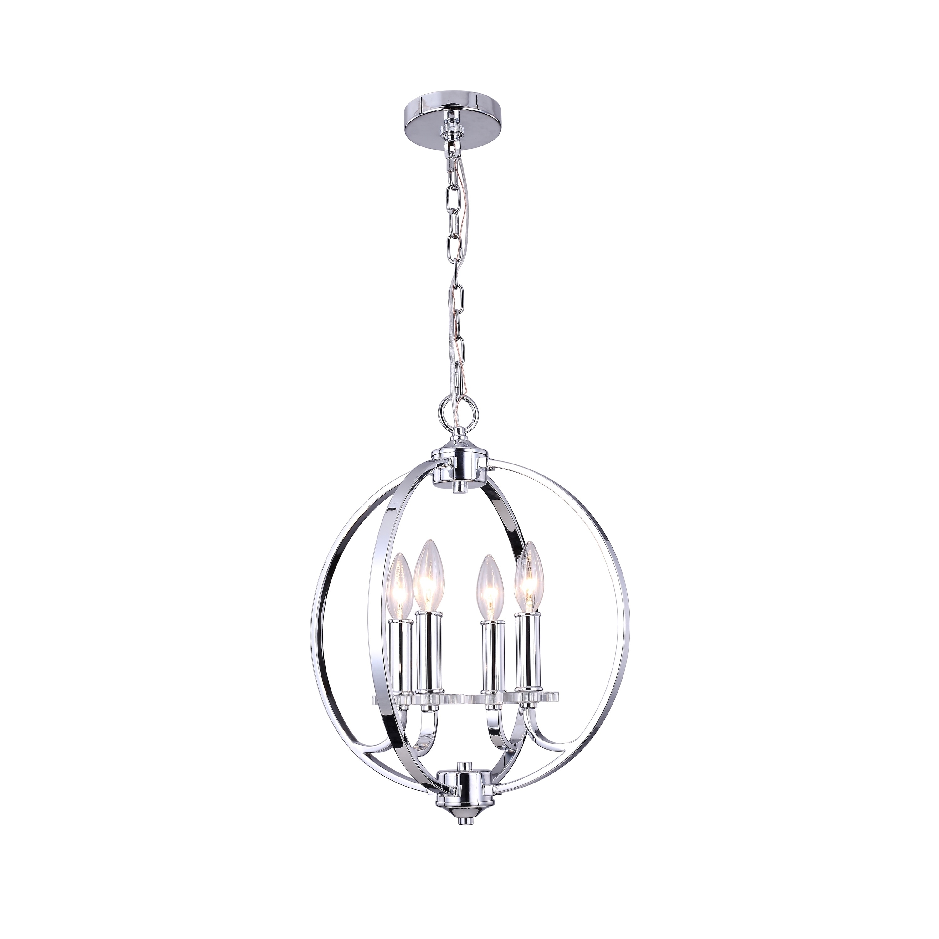 4LT Chandelier, Polished Chrome Finish - Polished chrome (60 to 100 Watts) - Chandeliers For Bedrooms by Overstock.com
