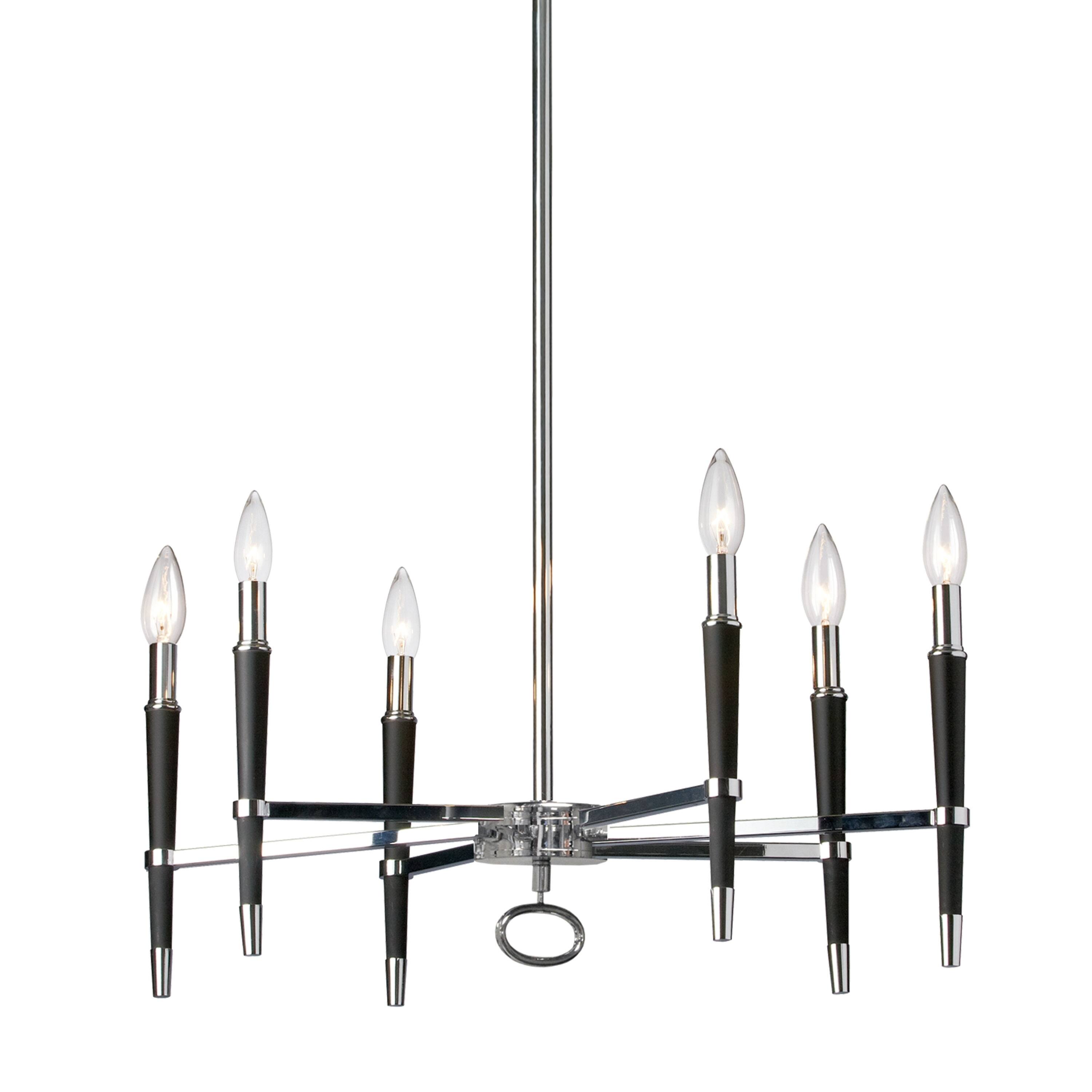 6LT Incandescent Chandelier, PC Finish - Polished chrome (Less than 60 Watts) - Chandeliers For Bedrooms by Overstock.com