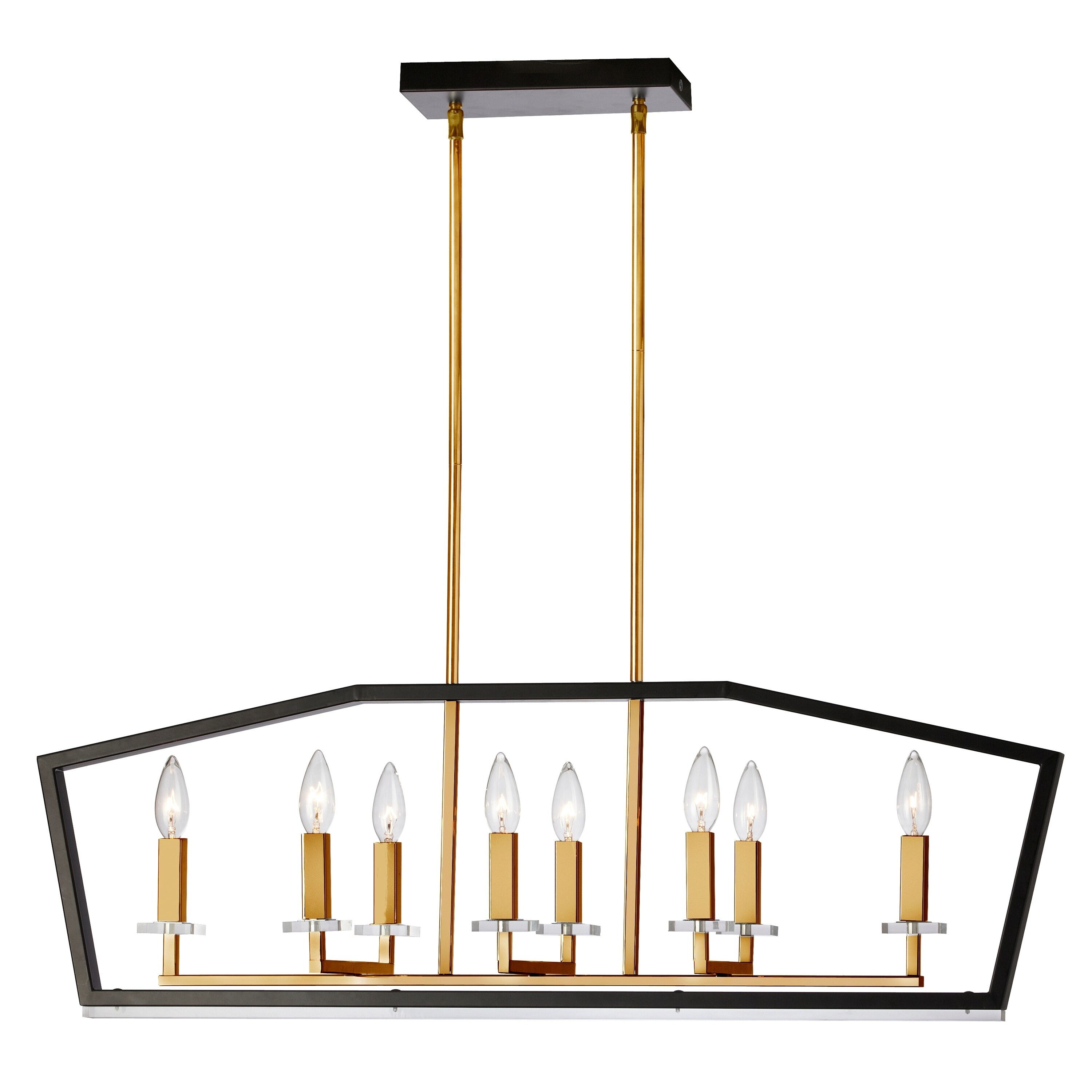 8LT Horizontal Chandelier, Black & Vintage Bronze (60 to 100 Watts) - Chandeliers For Bedrooms by Overstock.com