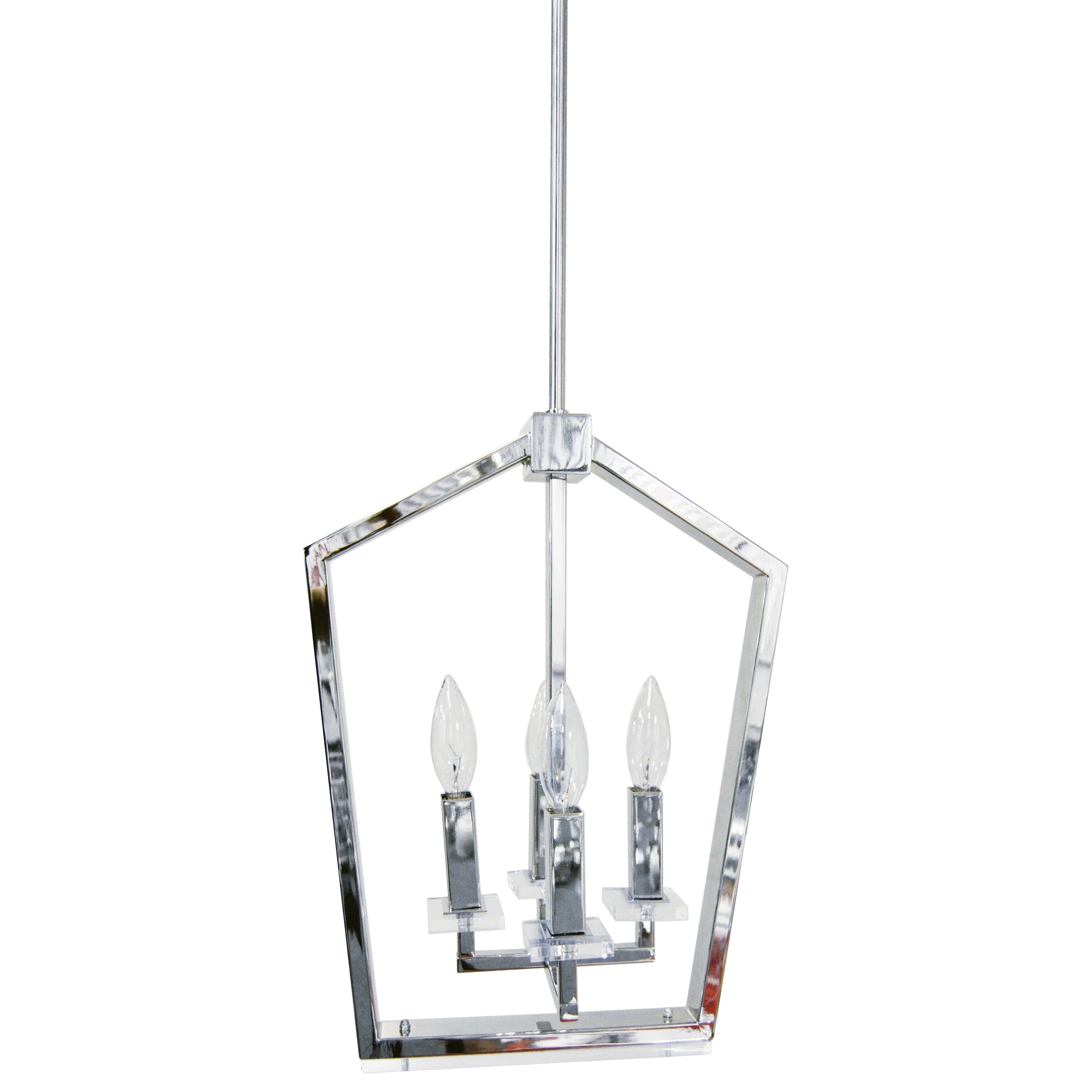 4LT Chandelier, Polished Chrome - Polished chrome (60 to 100 Watts) - Chandeliers For Bedrooms by Overstock.com