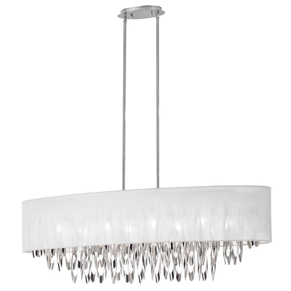 Dainolite Silver Steel 8-light Oval Chandelier - Polished chrome (Over 100 Watts) - Chandeliers For Bedrooms by Overstock.com