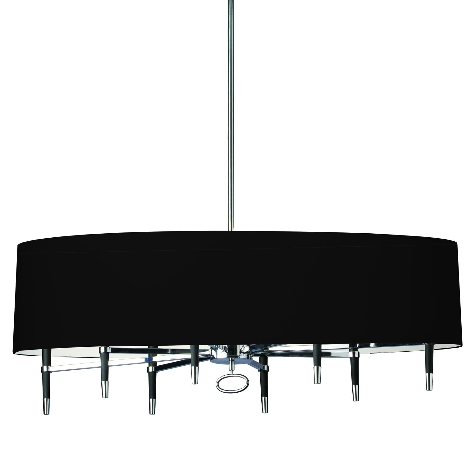8LT Incandescent Horizontal Chand, PC, Blk Shade - Chandeliers For Bedrooms by Overstock.com