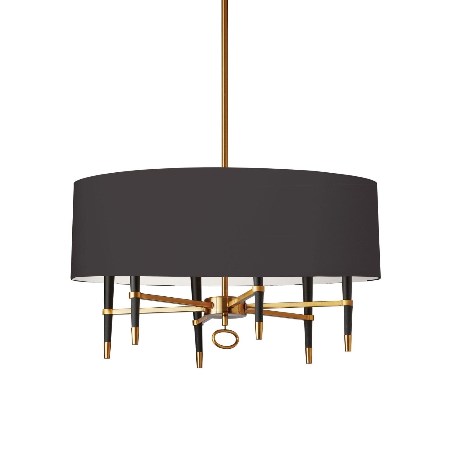 6LT Incandescent Chandelier, VB w/ Blk Shade - Chandeliers For Bedrooms by Overstock.com