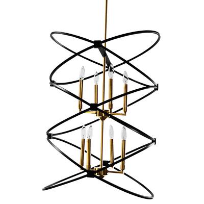8LT Incandescant Chandelier, VB & MB Finish - vintage bronze/matte black