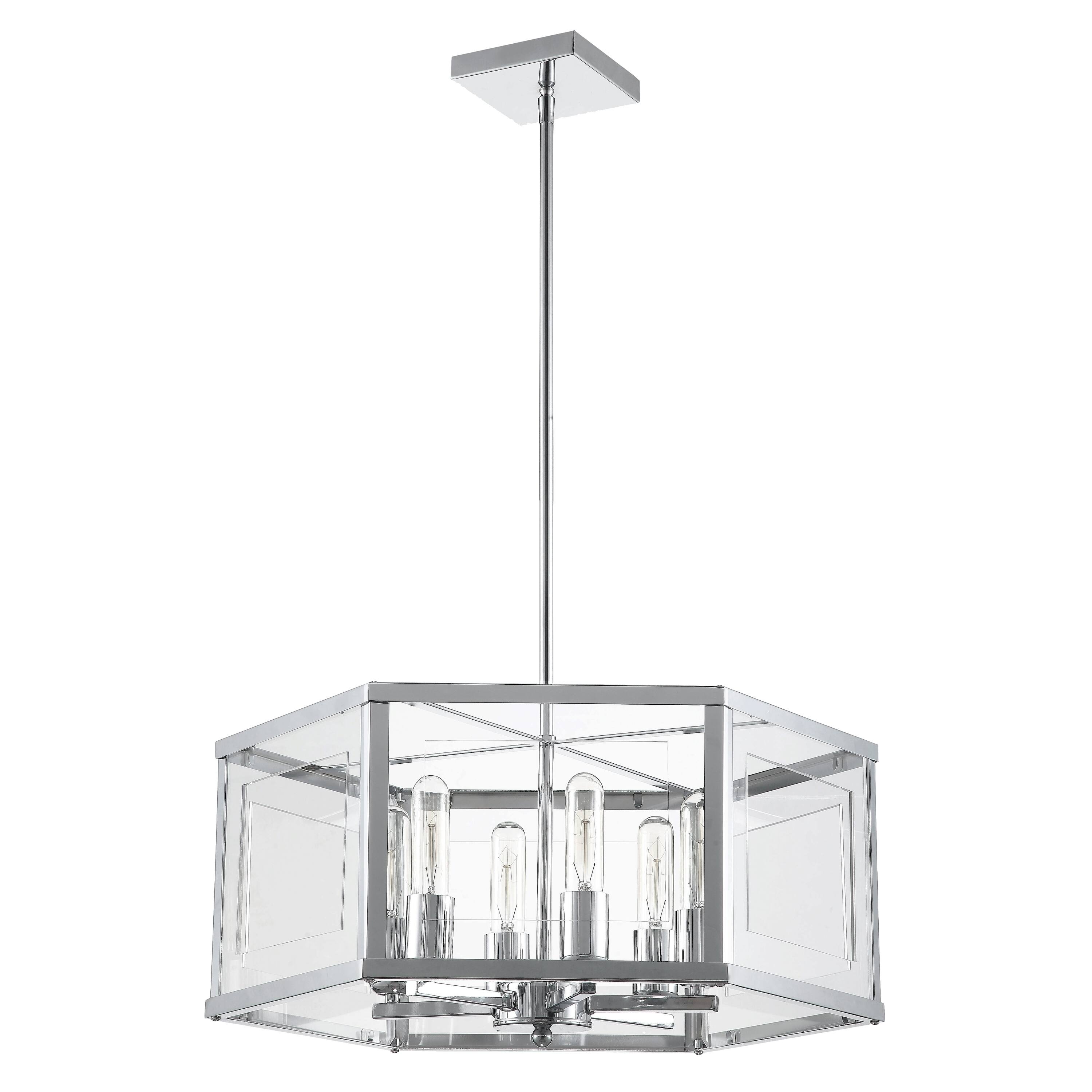 6Lt Chandelier, Polished Chrome - Polished chrome (60 to 100 Watts) - Chandeliers For Bedrooms by Overstock.com