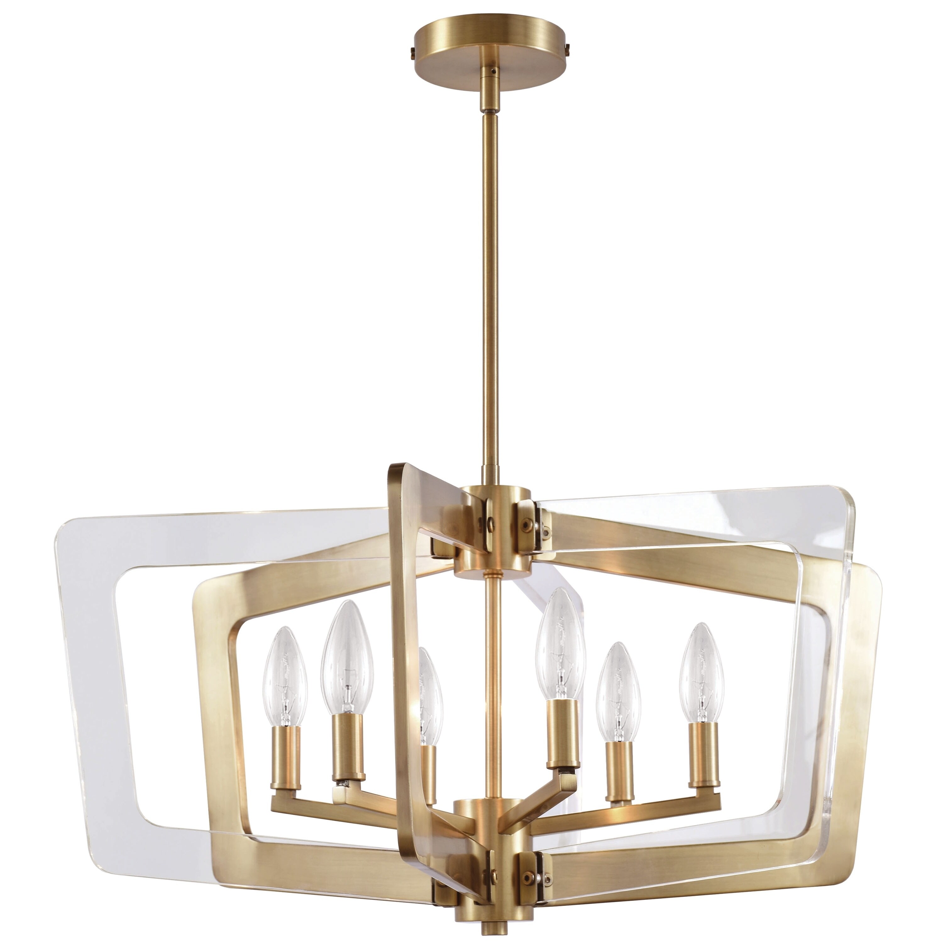 6LT Chandelier, Aged Brass Finish - Chandeliers For Bedrooms by Overstock.com