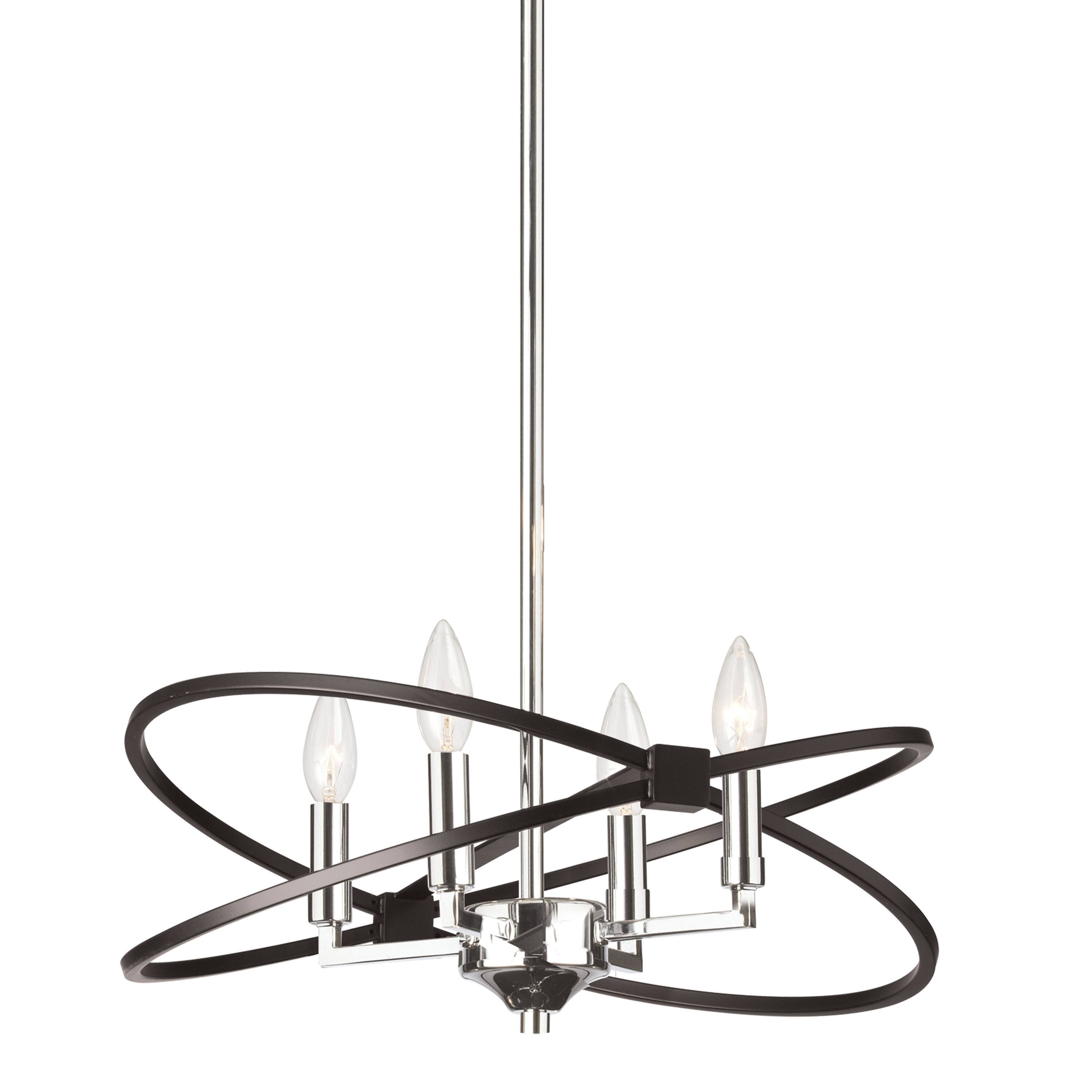4LT Incandescent Chandelier, PC & MB Finish - Polished chrome (Less than 60 Watts) - Chandeliers For Bedrooms by Overstock.com