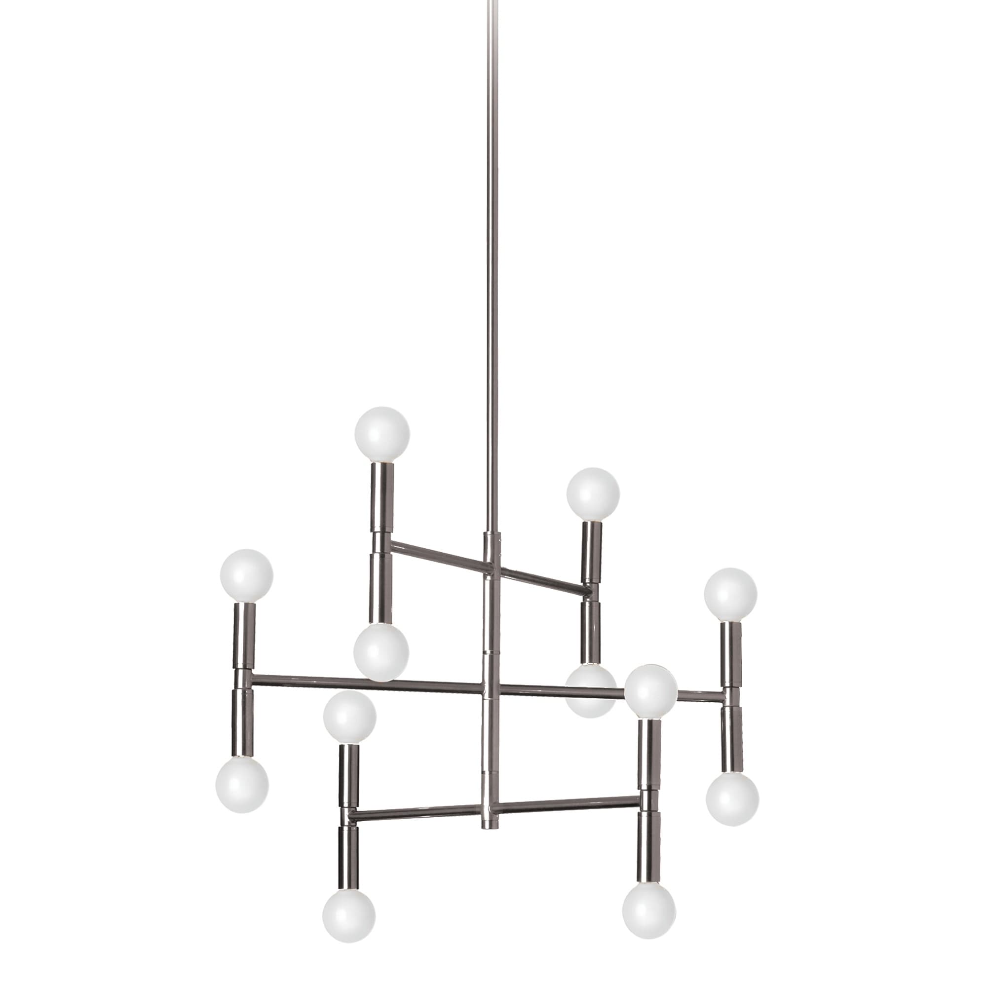 12LT Chandelier, Polished Chrome Finish - Polished chrome (60 to 100 Watts) - Chandeliers For Bedrooms by Overstock.com