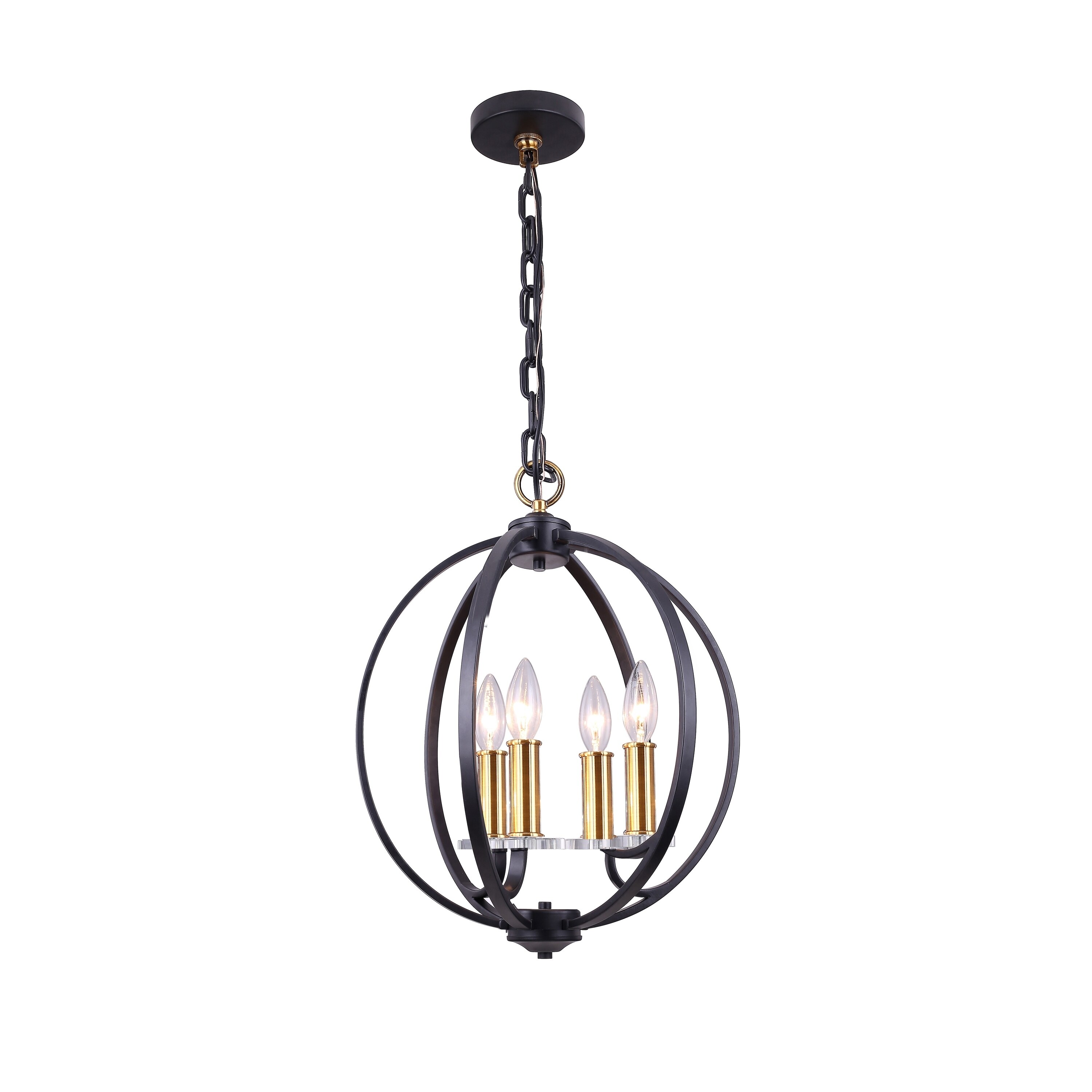 4LT Chandelier, Black Finish (60 to 100 Watts) - Chandeliers For Bedrooms by Overstock.com