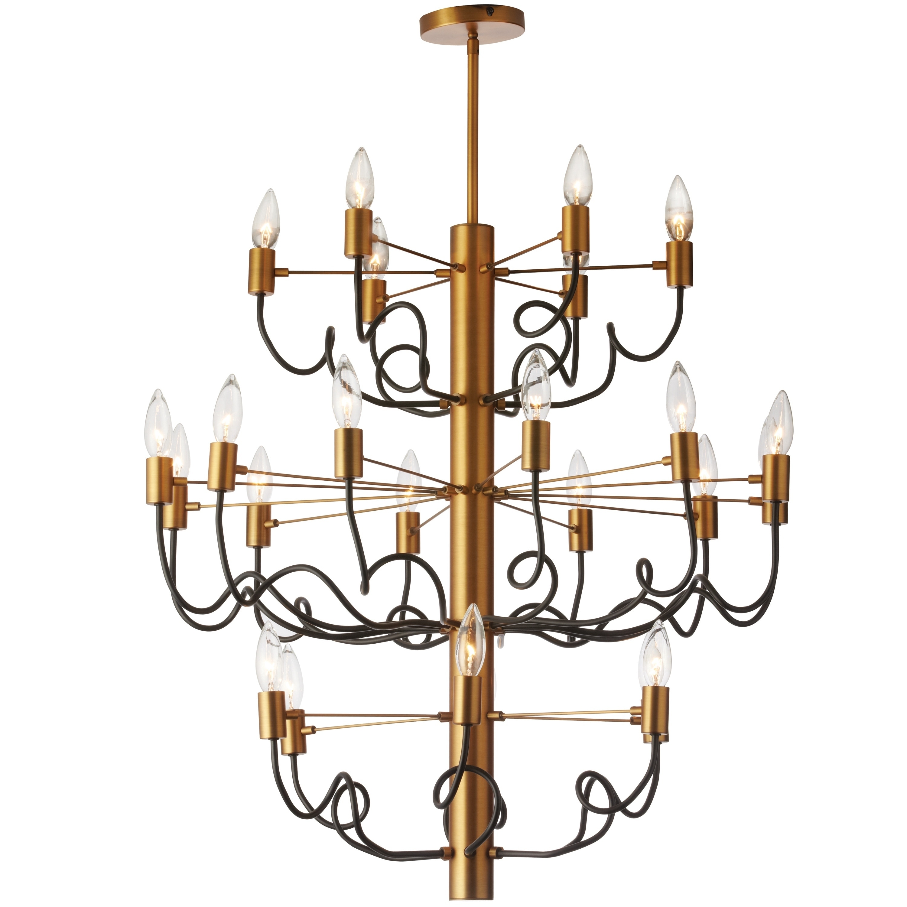 24LT Chandelier,Vintage Bronze&Matte Black Finish (Less than 60 Watts) - Chandeliers For Bedrooms by Overstock.com