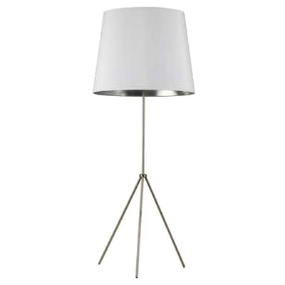 1LT 3 Leg Drum Floor Fixture w/WH-SV Shd