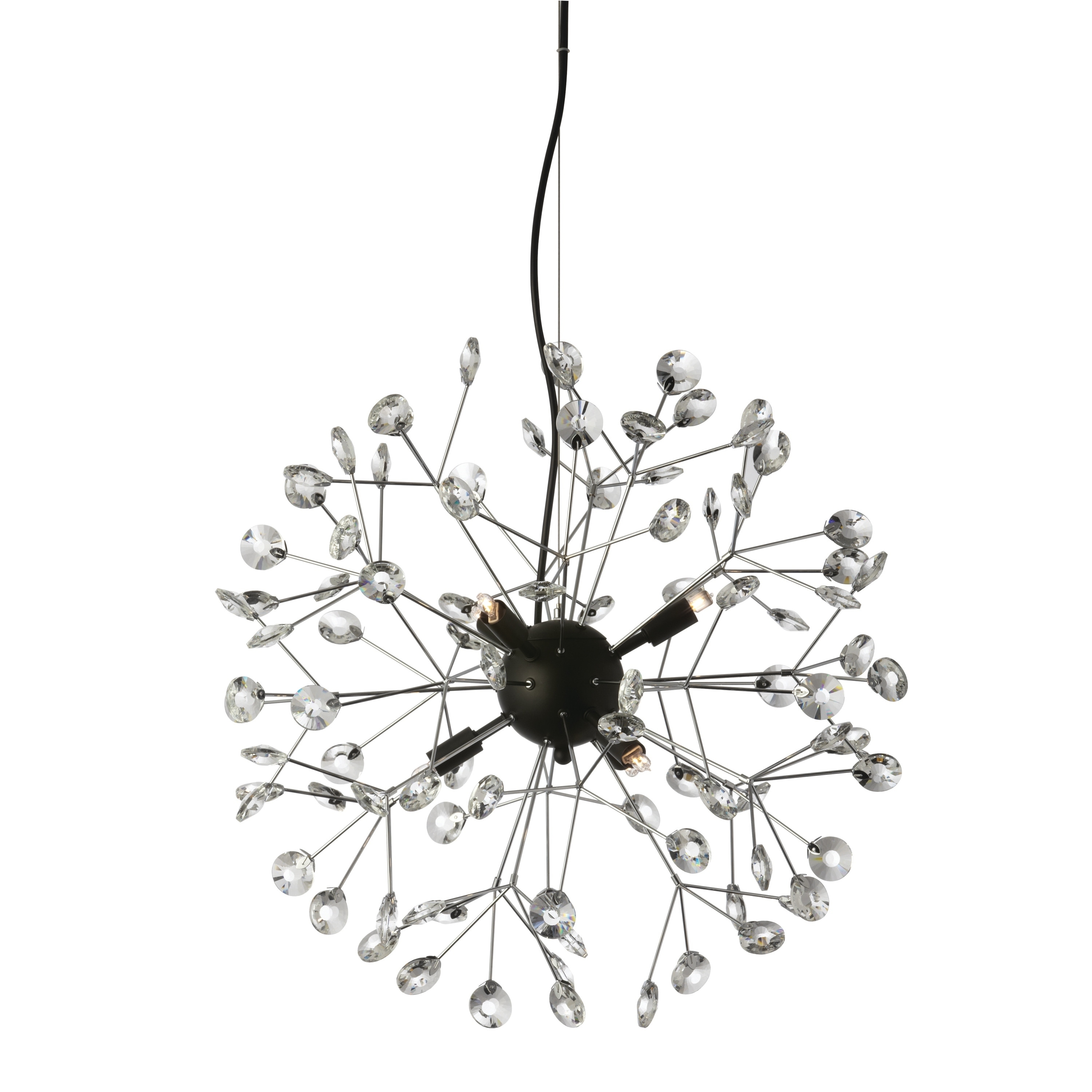 6LT Chandelier, Black & Polished Chrome Finish - Clear (60 to 100 Watts) - Chandeliers For Bedrooms by Overstock.com