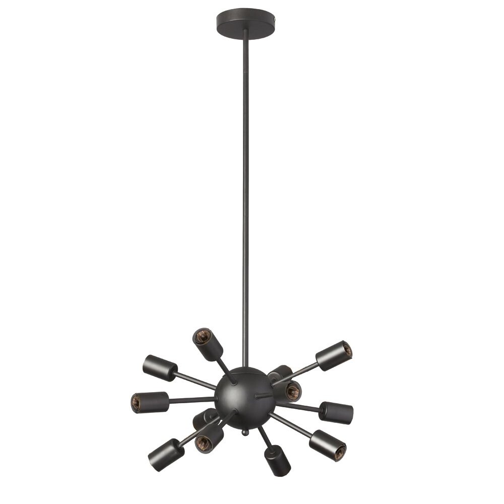 Dainolite Matte Black Steel 12-light Satellite Chandelier (Over 100 Watts) - Chandeliers For Bedrooms by Overstock.com