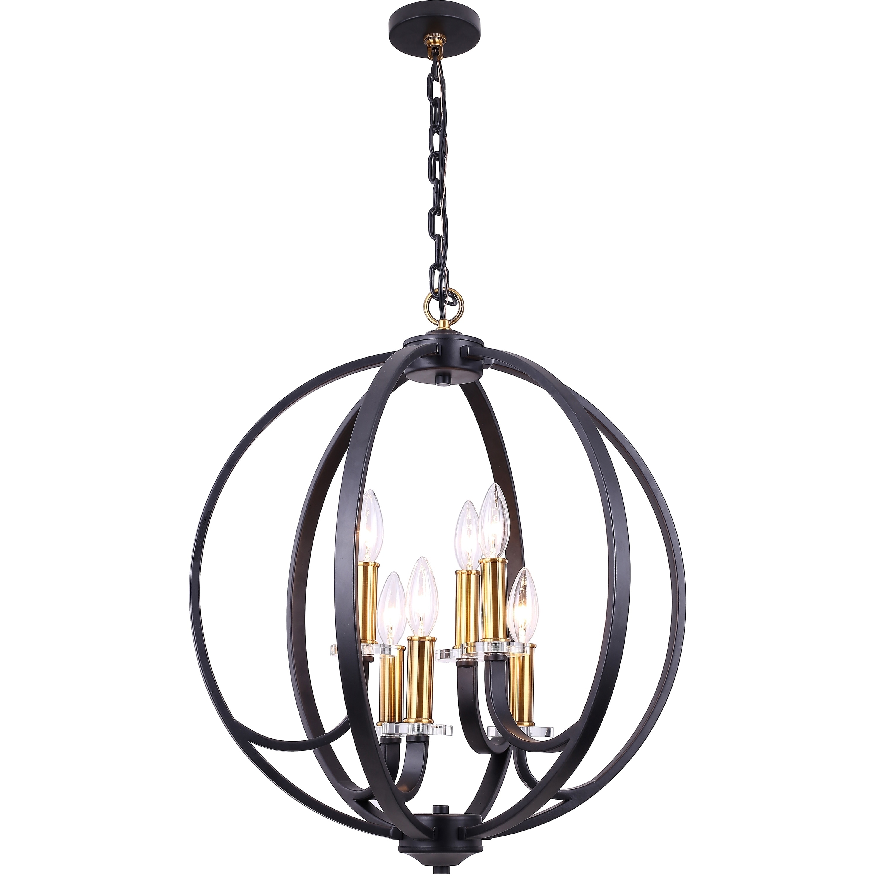6LT Chandelier, Black Finish (60 to 100 Watts) - Chandeliers For Bedrooms by Overstock.com