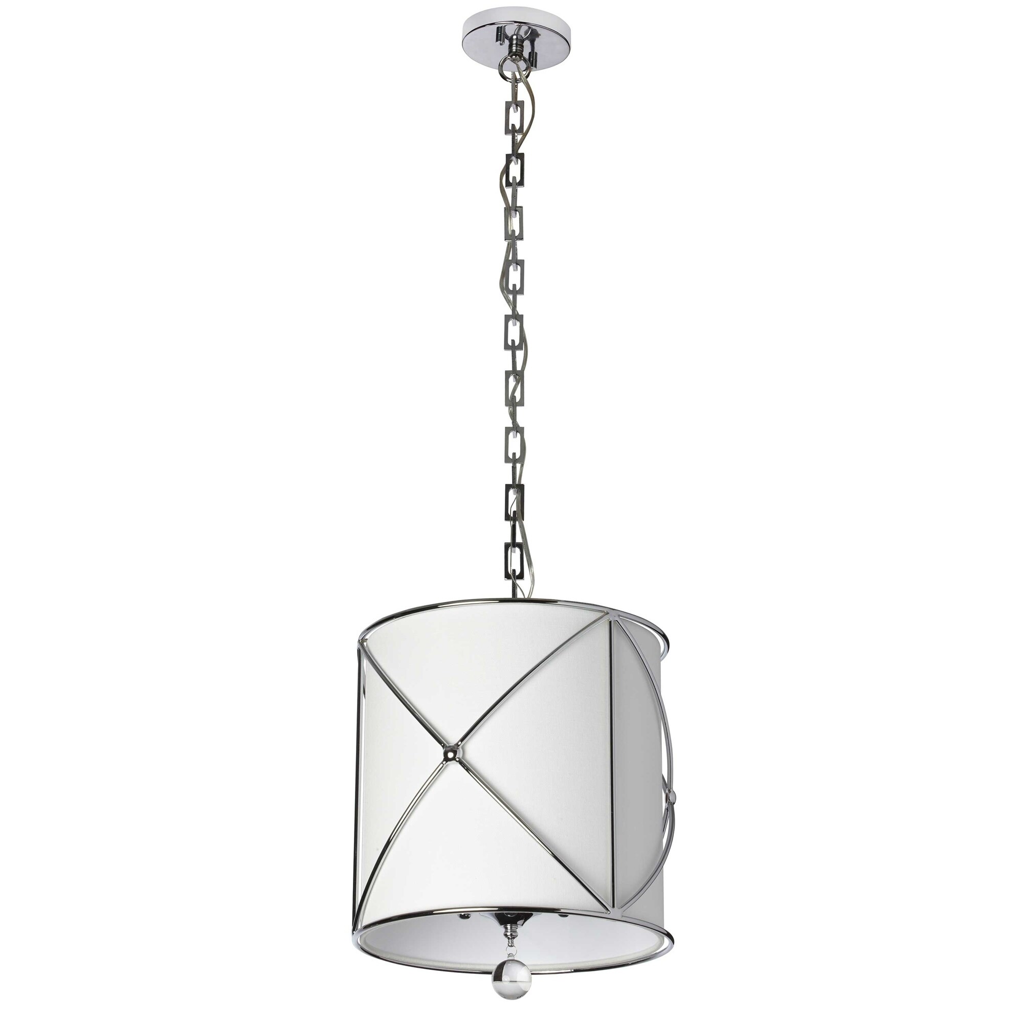 4LT Chandelier w/Cream Linen Shade - Polished chrome (60 to 100 Watts) - Chandeliers For Bedrooms by Overstock.com