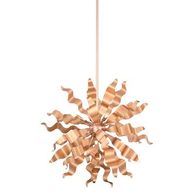 6LT Pendant with Metal Wavelet Ribbons, RG Finish - rose gold