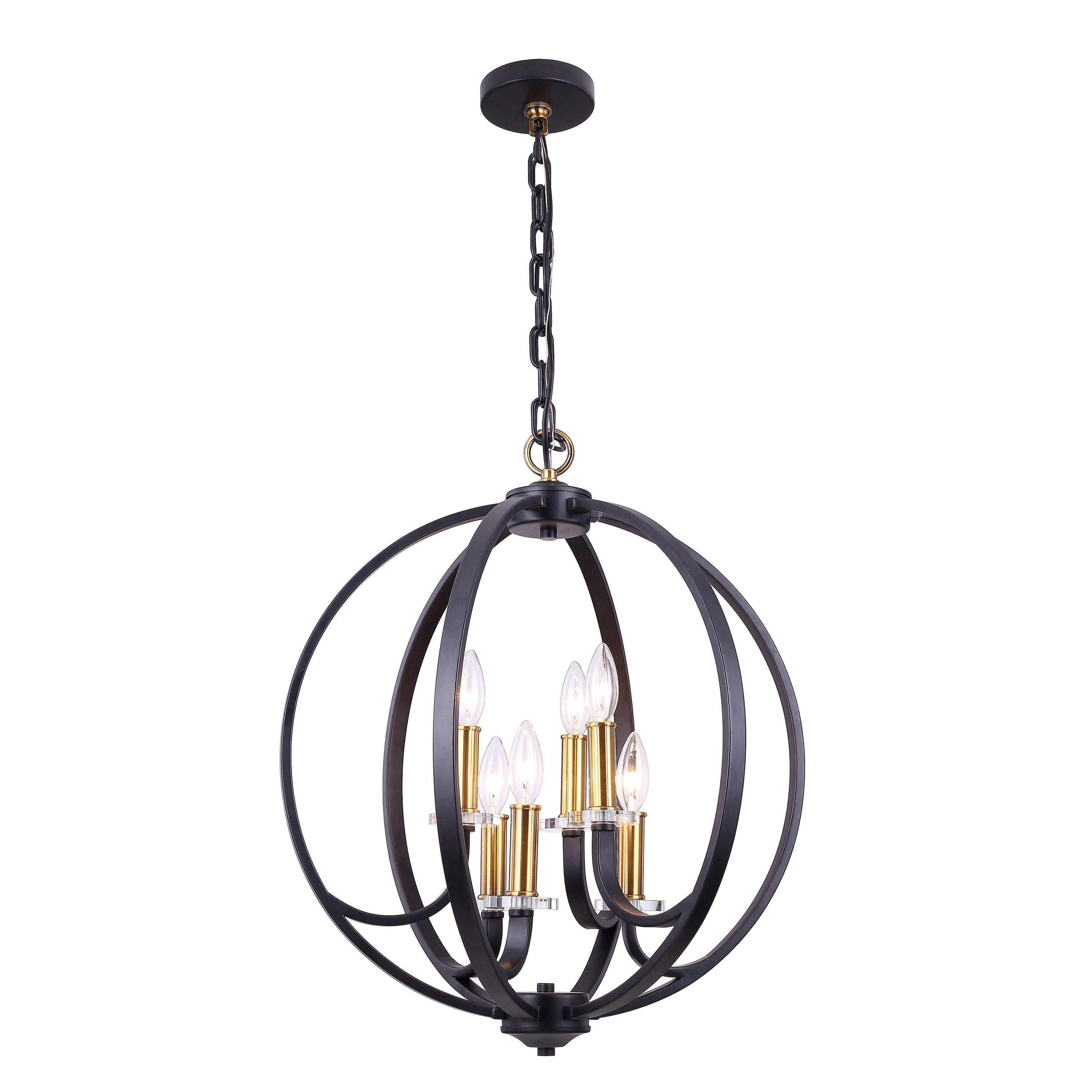 6LT Chandelier, Black Finish (60 to 100 Watts) - Chandeliers For Bedrooms by Overstock.com