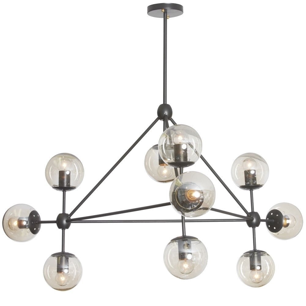 Dainolite 10-light Chandelier Triangular with Cogniac Glass (Over 100 Watts) - Chandeliers For Bedrooms by Overstock.com