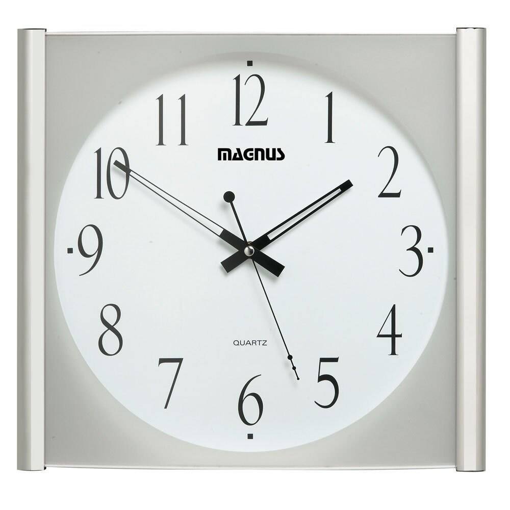 Magnus Polished Chrome 14-inch Wall Clock