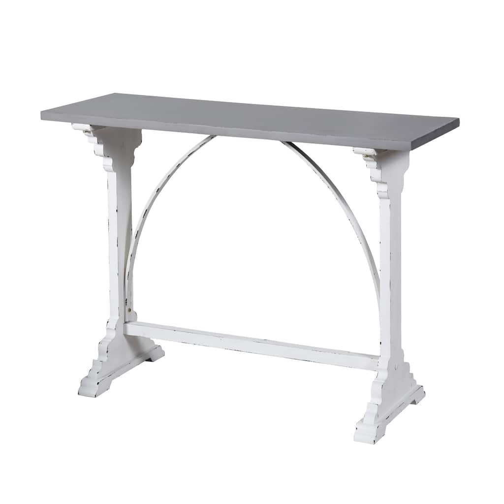 StyleCraft White and Distressed Grey Distressed Side Table