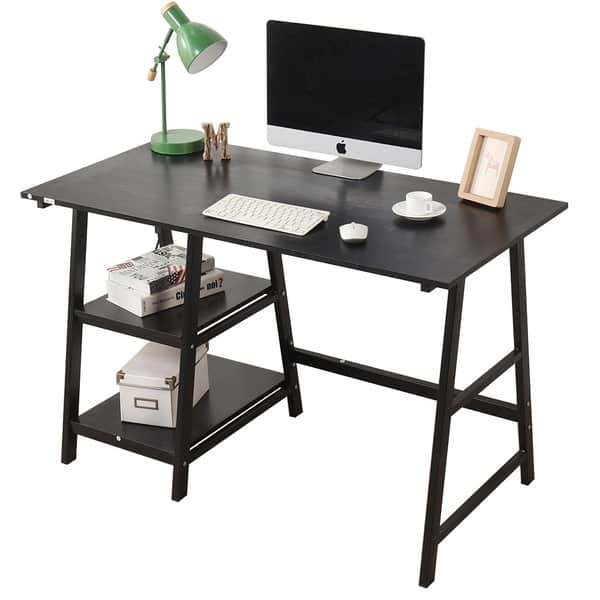 Shop Soges Computer Trestle Desk Writing Office Desk Hutch
